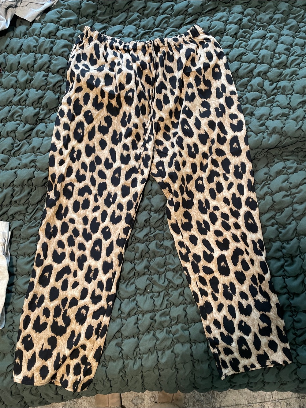 Leopard Satin Feel Pants